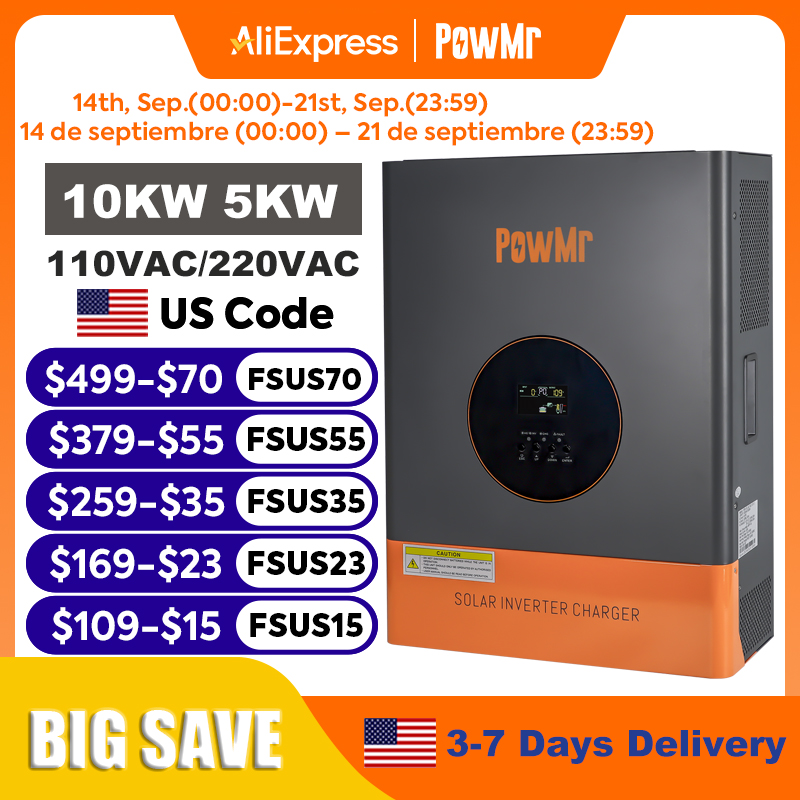 Split Phase Inverter 10Kw 110V 220V - Falownik PowMr 10KW 5KW z Rozdzieloną